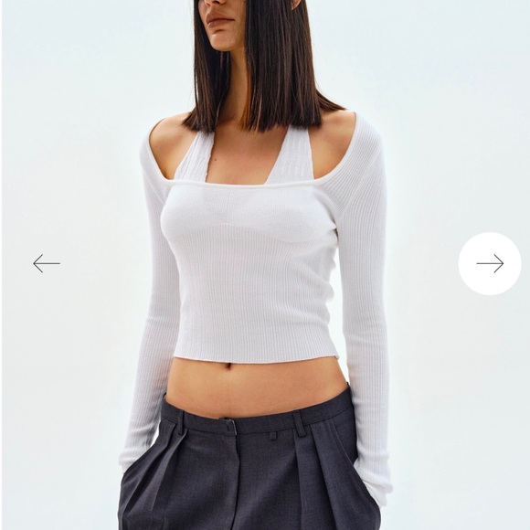 Source Unknown Layered Knit top, off-white - Picture 1 of 3